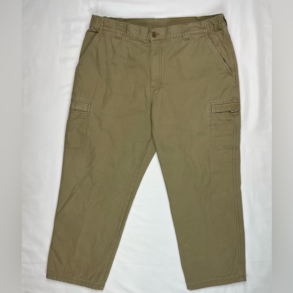 LL Bean Mens Fleece Lined Cargo Pants 38 x 30 Comfort Waist Straight Leg A6